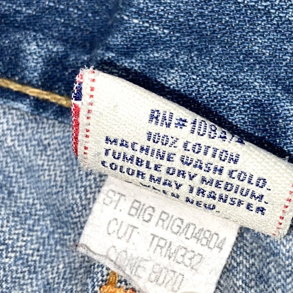 VTG True Religion Big Rig Cut Off Denim Shorts Size 32 Made USA Button Fly